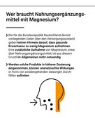 Zusätzliche Magnesium-Aufnahme in der Regel nicht nötig.