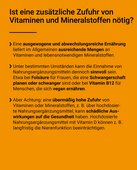 Eine ausgewogene Ernährung liefert im Allgemeinen ausreichende Mikronährstoff-Mengen.