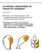 Lebensmittel mit hohen Vitamin B1-Gehalten, z.B. Fleisch, Getreideprodukte, Kartoffeln