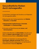 Die Einnahme von Ashwagandha-Präparaten kann gesundheitliche Beschwerden hervorrufen, etwa Übelkeit, Kopfschmerzen oder Hautausschläge.