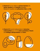 Vitamin K1 ist vor allem in grünem Gemüse, Vitamin K2 insbesondere in tierischen Produkten enthalten.